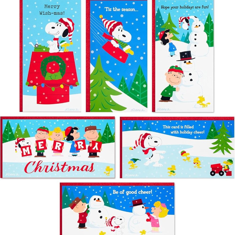 10 Hallmark Peanuts Snoopy Christmas Money Holders or Gift Cards & Envelopes NEW - Picture 1 of 6